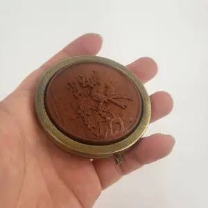 TBZ 원형 까치 자단나무 전통 손거울 자개 미니 휴대용