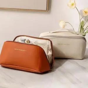 파우치 메이크업 생활 방수 가죽 대용량 화장품 여행용