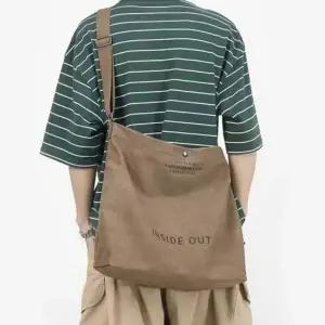 남성 간편 외출 가방 모던 레터링 캔버스 크로스백