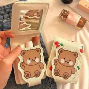 여행용 수납 파우치 휴대용 립스틱 가죽 귀여운