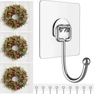 현관문용 대형 화환 걸이 투명 화환문행거이스터크리스마스할로윈 장식 60파운드 오버더도어훅스 유리문