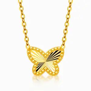 [한국금다이아몬드] *롯쇼페특가* 순금 목걸이 컷팅 쥬드 나비 24K 1.875g