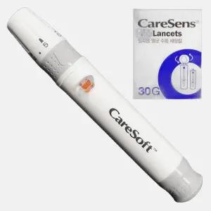 케어소프트 사혈기+케어센스 채혈침 100개입 채혈기 사혈침 손따는침 니들 란셋 혈당침 바늘