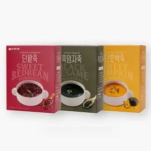 [신세계라이브쇼핑][화과방] 간편한끼! 전통죽 3종 (단팥죽/단호박죽/흑임자죽) 500g 3박스 골라담기