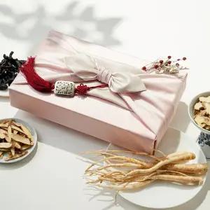 [조은나래]도라지정과 700g 선물세트 연한빨강 보자기포장