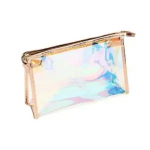 방수 오로라 홀로그램 지퍼 투명 반투명 파우치 메이크업