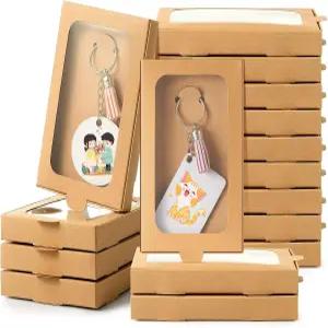 던줌 발렌타인 데이 30개 승화 열쇠고리 선물 상자 창문 4인치 x 3.3인치 0.7인치 종이 포장 포함 없음