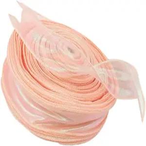 50야드 이리데센트 오르간자 리본 시어 쉬폰 선물 포장 신부 부케 반짝이는 공예 발렌타인데이 웨딩 장식