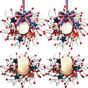 인조 그린 봄 여름 스웨그 화환 미니 유칼립투스 주방 캐비닛 현관 벽 창문 농가 장식용 리본이 달린 7월