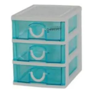 해피 서랍장3단(블루) 미니서랍장 팬시정리함 미니서랍함 팬시보관함 책상서랍장 책상서랍함