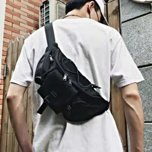 스트링 포켓 포인트 매신져백 공용 슬링백 패션가방