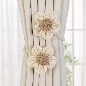 침실 악세사리 쌍 꽃 커튼끈 장식 고정밴드 커텐 플라워 집게 침실