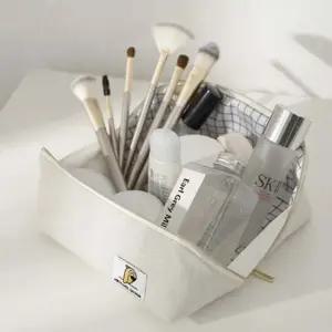 헤링본 화장품 파우치 정리 메이크업 직사각형 수납 여행용 방수