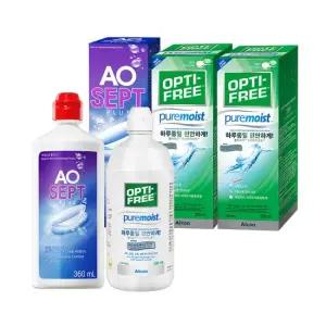 옵티프리 렌즈세척액 에이오셉 360ml 1개 + 퓨어모이스트 300ml 2개