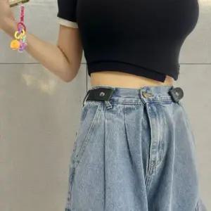 남녀공용 캐주얼 신축성 노버클 탄성 허리 벨트 프리