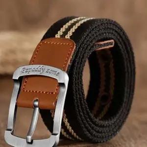 캐주얼 청바지 남성 남녀공용 스트라이프 캔버스 벨트 패션벨트