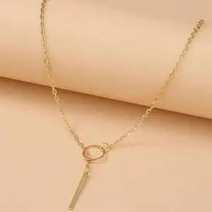 드롭 Y목걸이 긴 사슬 목걸이 볼 체인 Y형 레이어드-WFHBZJB