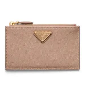 트라이앵귤러 메탈 로고 가죽 카드지갑 1MC086QHH F0236