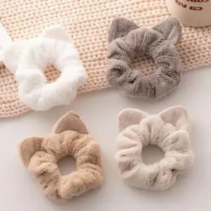 빅사이즈 고양이 귀 곱창밴드 귀여운 털 곱창밴드 헤어 액세서리