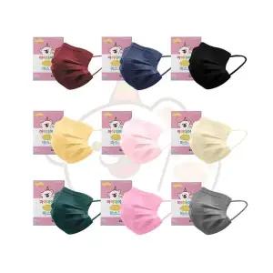 마이데이즈 키즈 국산 컬러 덴탈마스크 비말차단 중형 소형 일회용 여름용 20매