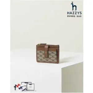 [롯데백화점]헤지스ACC [선물포장,인기신상][22FW] 브라운 로고패턴 가죽 카드지갑_HIHO2F886W2
