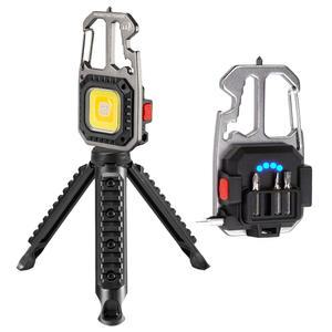 몬스터파워 휴대용 다용도 LED 미니 후레쉬 충전식 랜턴 캠핑등 COB 손전등