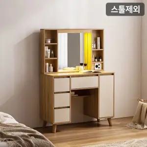 리튼 LED조명 멀티수납형 화장대 세트스툴제외