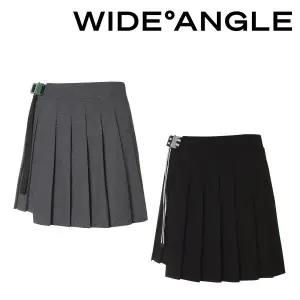[와이드앵글](광주신세계)(WWP23Q72) 여성 WG 버클 플리츠 랩 스커트