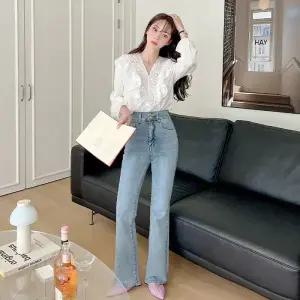 [코코블랑] 투버튼 하이 부츠컷 팬츠(길이선택)