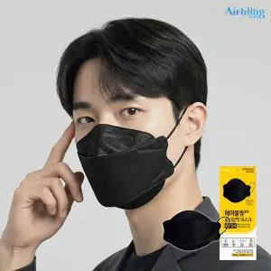 KF94 블랙100%국산에어블링 황사방역마스크 대형100매