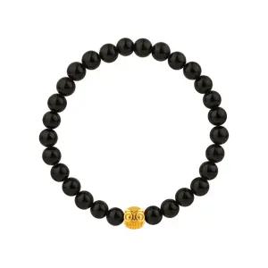 [한국금다이아몬드] 순금 볼 팔찌 24K 여자 금팔찌 오닉스 수리부엉이 1g