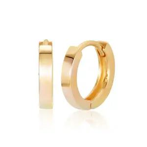 [비앤비골드] 14K/18K 심플 플랫 원터치 링 귀걸이 대 한쌍 MNE38949