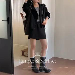 핫핑 투아보 루즈핏 스트링야상+밴딩스커트set