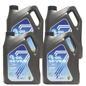 에스오일 세븐 EV 하이브리드 0W20 4L x 4개 1박스 하이브리드 전용 100% 합성 엔진오일 (API SQ)