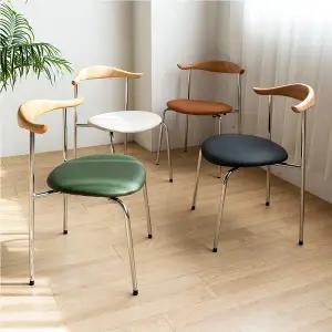[체어팩토리]카우체어 미드센추리 가죽 모던 원목 식탁 철제 카페의자