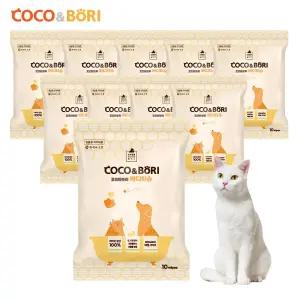 코코와보리 레이온 원단 도톰 엠보 65gsm 특대형 10팩 강아지 고양이 바디티슈 펫 물티슈