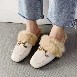 ONM 뮬 여성블로퍼 밍크털안감 방한 겨울슬리퍼 LK817