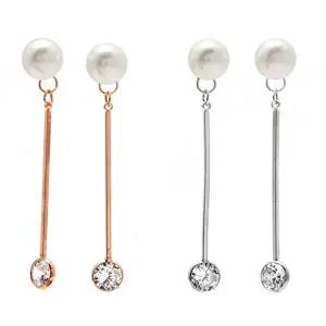 진주 오스트리아 투웨이 큐빅스틱 은침 드롭귀걸이-W1BB6DC