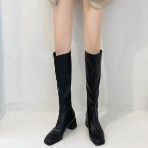 ONM 사각코기모안감롱부츠 심플 여성기모롱부츠(블랙) 데