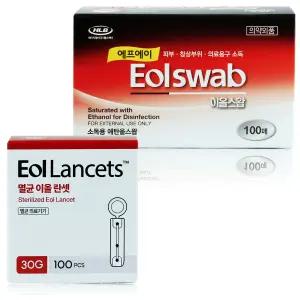 이올 채혈침 알콜솜 선택[란셋 사혈침 사혈기 바늘 혈당침 당뇨침 에탄올 이올스왑 알콜스왑 소독]