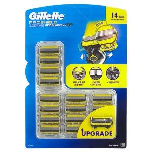 질레트 프로쉴드 옐로우 면도날 14입(4개 3세트+2개) 5중날 밀착면도 대용량팩
