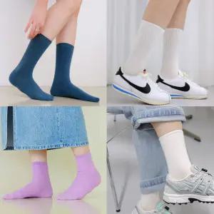 국산 고급 면 여성 패션 데일리/롱/골지/무지/컬러 양말 3켤레