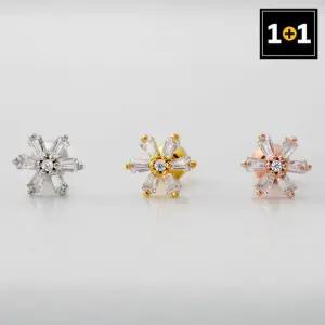 [메리그린] 패션 써지컬 프로즌플라워 피어싱 하나 더