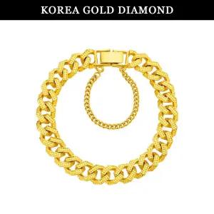 [한국금다이아몬드] 순금 팔찌 24K 남자 땡땡이 팔각 체인 금팔찌 37.5g