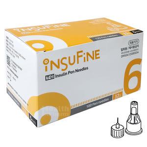 인슈파인 인슐린 펜니들 32G 6mm 100개입/멸균주사침 주사바늘 의료기기