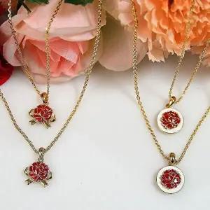 장미향기 카네이션 체인 레이어드 목걸이-W4BDFA5