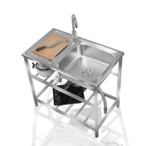 간이 개수대 주방 스테인레스 씽크대 세정대 800x500x800 야채 설거지 탕비실 둥근