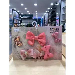 [하프클럽/크록스]핑크 리본 5팩 지비츠  10013139