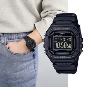 백화점AS가능 카시오 학생 군인 스퀘어 전자시계 W-218 10종 우레탄 메탈 지코스모제품