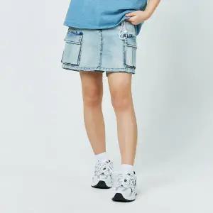 [소이] 여자 여름이월 4부 카고 블루 데님랩바지(25M1271)